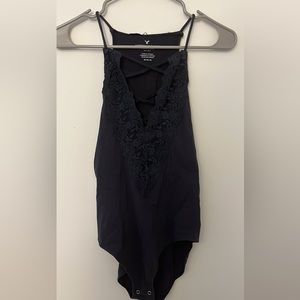 Black lace body suit
